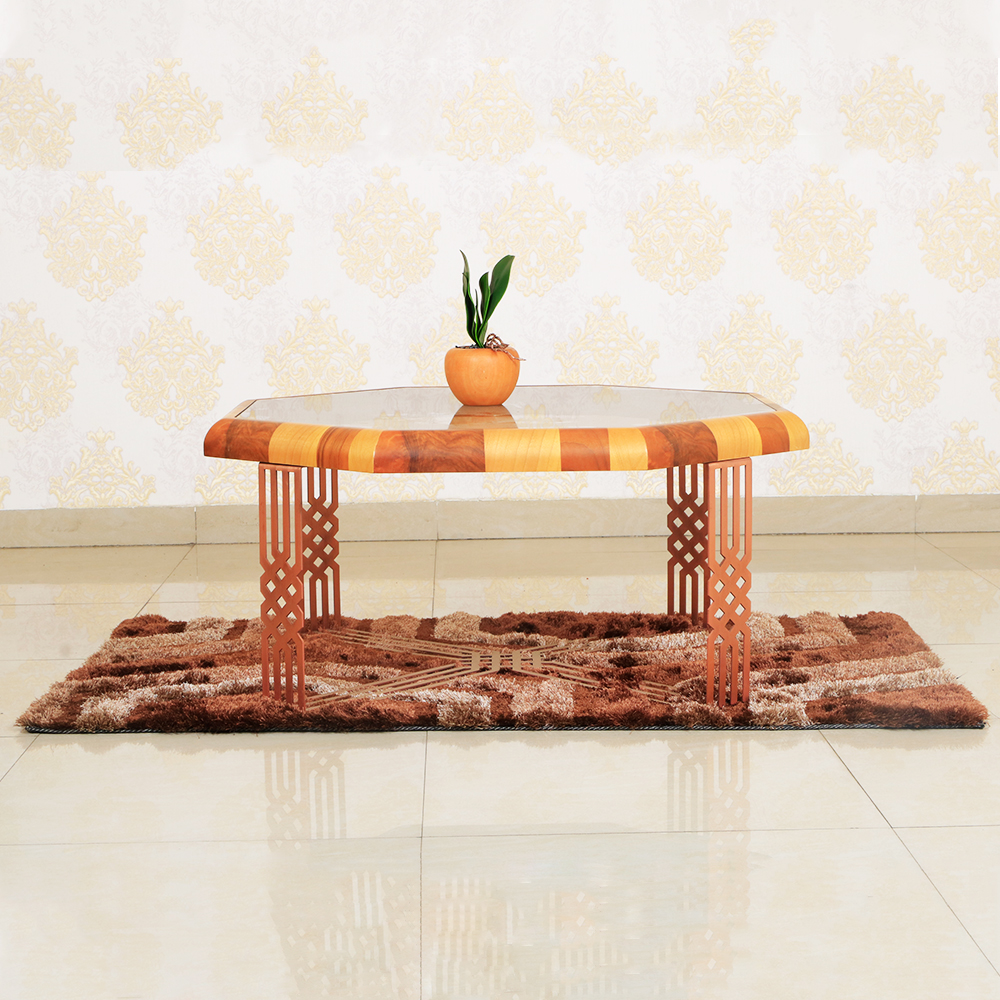 BUY ROSE GOLD CENTER TABLE GLASS TOP COFFEE TABLE UNIQUE MODEL